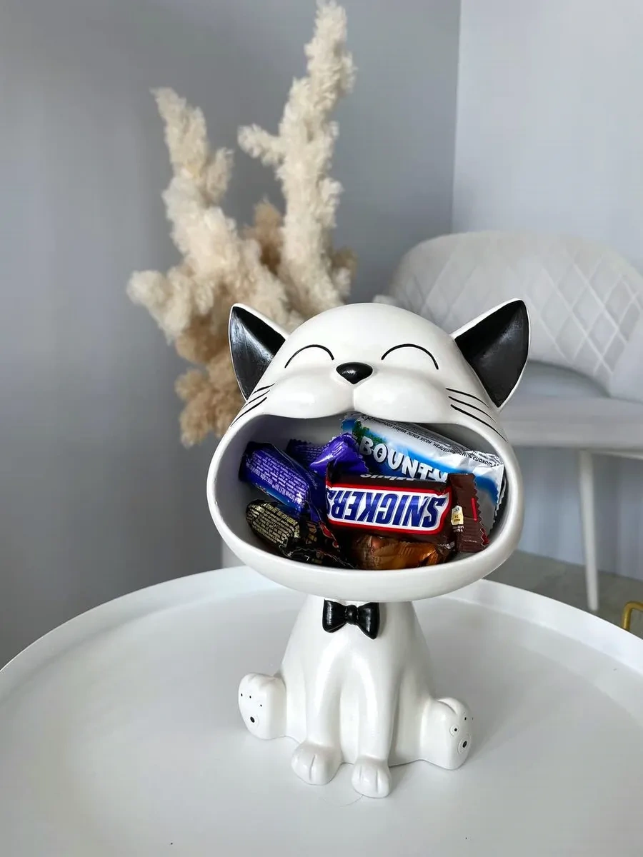 Cre Art Kedi Şekerlik Vazosu Şekerlik Dekoru İç Mek 360661355 Siyah