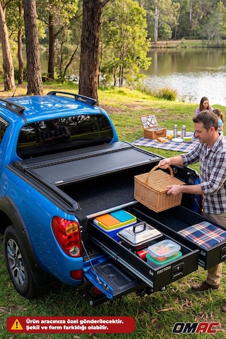 Mitsubishi L200 2006-2009 Formlu Kasa Uyumlu Araca Özel Omback Sürgülü Bagaj Kapama Siyah