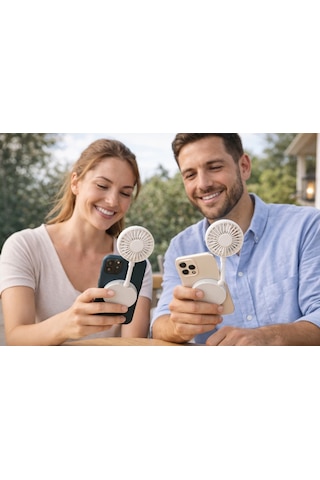 Volkano Manyetik Fan Şarz Edilebilir 3 Kademeli Mıknatıslı Safe Telefon Tutuculu Magsafe Fan Magnetic Holder Vk-300 Beyaz
