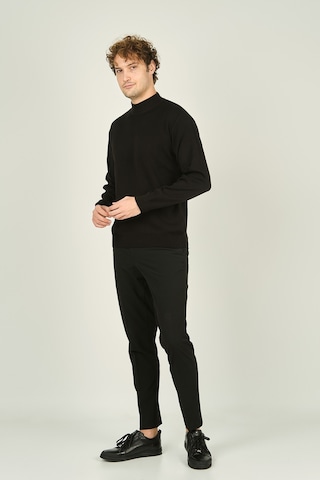 Ateş Triko Erkek Yarım Balıkçı Yaka Yün Kazak 6091024 Siyah Siyah