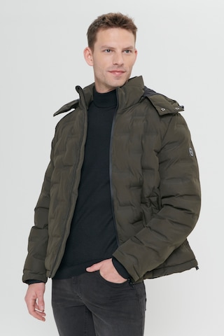 AC&Co / Altınyıldız Classics Erkek Hakı Standart Fit Normal Kesim Kapüşonlu Desenli Mont Haki