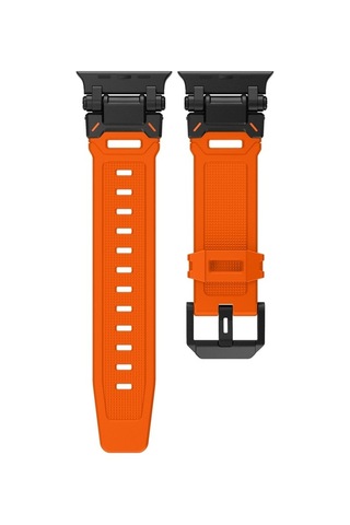 Novahub İos Watch Uyumlu Ultra 49mm Explorer Tpu Saat Bantı Siyah Turuncu, Ergonomik Kordon, Kullanışlı Tasarım