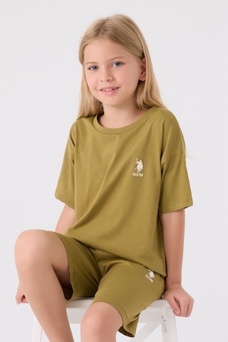 U.S. Polo Assn. Kız Çocuk Yeşil Bermuda Takım Us1848-c-v63 Yeşil
