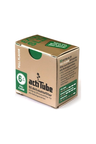 Actitube Karbonlu Pipo Filtresi 6 Mm 50 Adet