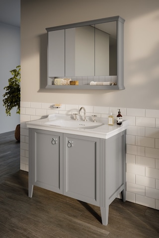 VitrA Valarte 62235 Aydınlatmalı Dolaplı Ayna 100 Cm Mat Gri