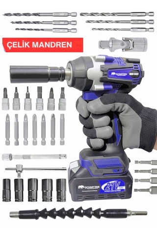 Schmıtzer 4lüset-m Pro 21v 40 Parça Şarjlı Akülü 3 Modlu Hilti Matkap Somun Sıkma Sökme Taşlama