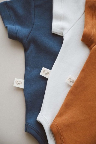 3lü Nakışlı Çıt Çıtlı Kısa Kollu Body Zıbın Model 4 Indigo