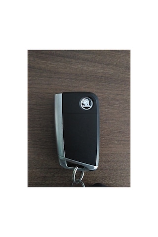 Skoda Anahtar Logosu 10mm Kumanda Logosu 1 Adet Siyah Yeni Logo