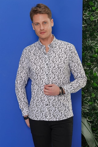 Efor G 1546 Slim Fit Beyaz Klasik Gömlek Beyaz