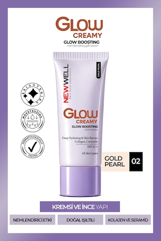Glow Boosting Işıltı Veren Nemlendirici Yüz Kremi Spf 15+ Gold Pearl 02 30 Ml 01 Bright Gold