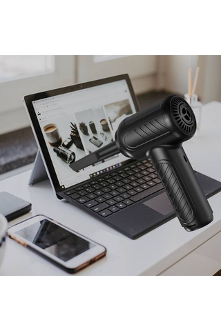 Geeksen Taşınabilir Şarjlı 10000pa Güçlü Elektrikli Süpürge - 5 Nozullu, Led Işıklı, 6000mah Pil İle Bilgisayar, Araç Ve Ofis Temizliği İçin