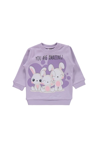 Civil Baby Tavşanlar Baskılı 6-18 Ay Takım - Lila
