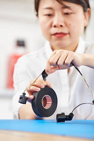 Tesa 51025 Polyester Bez Tüysüz Kablo Demetleme Bandı, 15x19mm