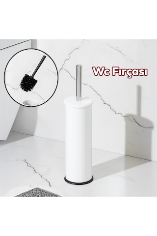 Porsima 831b Paslanmaz Metal Tuvalet Wc Fırçası Beyaz