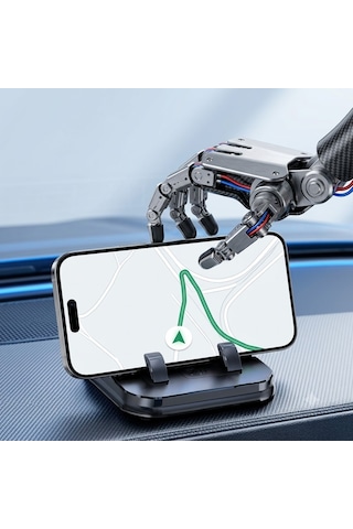 Araç İçi Torpido Üstü Numaratörlü Telefon Tutucu Stand Siyah