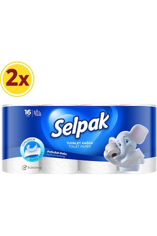 Selpak Hijyen Üç Katlı Tuvalet Kağıdı 2 x 16 Rulo