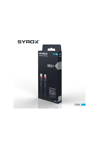 Syrox C130l Pd 30w Type Lightning Apple iPhone Uyumlu Hasir 120 Cm Hizli Şarj Ve Data Kablosu