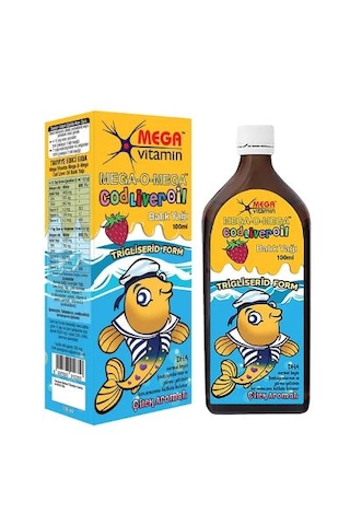 Mega Vitamin - Mega-o-mega Sıvı Balık Yağı 100ml - Çilek Aromalı Mega Vitamin - Mega-o-mega Sıvı Balık Yağı 100ml - Çilek Aromalı