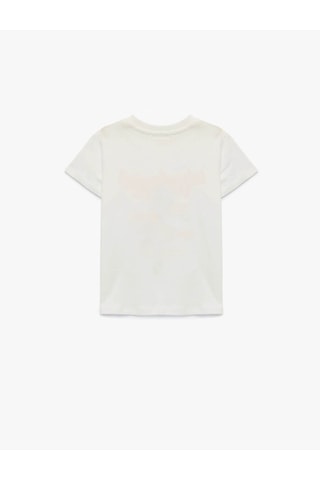 Koton Baskılı Ekru Kız Çocuk T-shirt 6skg10110ak Ekru
