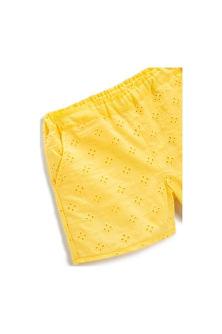Koton Şort Fisto İşlemeli Beli Lastikli Pamuklu Sarı 2skg40010aw 2SKG40010AW152 Sarı