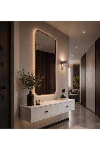 Modern Mdf Beyaz 2 Kapaklı Makyaj Masası - Dresuar