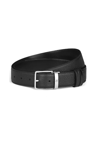 Montblanc Everyday Grain Deri 35 Mm Çift Taraflı Kemer 222183 Siyah