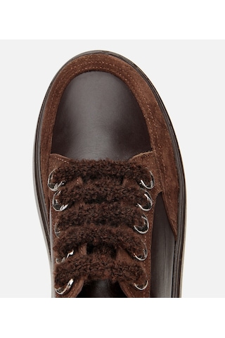 Hotiç Kadın Deri Kahverengi Bağcık Detaylı Kalın Tabanlı Spor Ayakkabı 01ayh317820a480 01ayh317820a480 Kahverengi