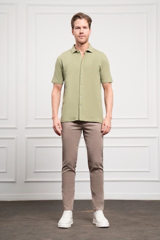 Morven Erkek Çağla Yeşili Trend Apaçi Yaka Dynamic Fit Kısa Kollu Gömlek 25ys004006705 Çağla Yeşili Çağla Yeşili