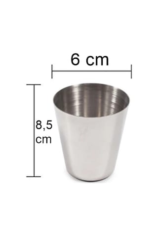 2 Adet Paslanmaz Çelik Bardak Metal Su Çay Bardağı 200ml 430 Kalite Yükseklik 8,5 Cm Gümüş