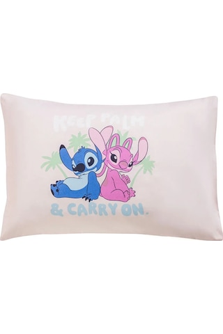 Pembe Lilo Ve Stitch Baskılı Yastık Kılıfı 2'li 50x70 Cm