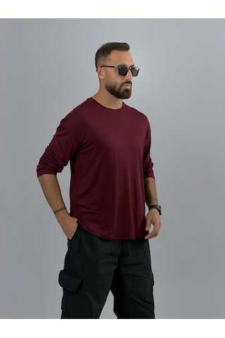 Cocopelli Bordo Bisiklet Yaka Basic Erkek Sweatshirt Coc3544