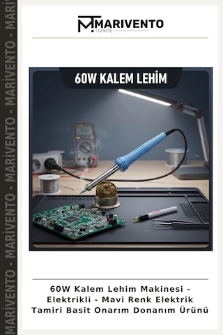 60w Kalem Lehim Makinesi - Elektrikli - Mavi Renk Elektrik Tamiri Basit Onarım Donanım Ürünü
