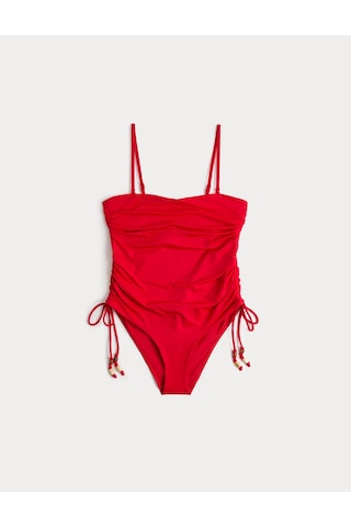 Marks & Spencer Bandeau Büzgü Detaylı Mayo T52001184S Kırmızı
