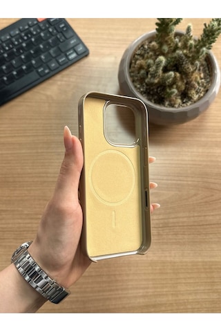 Apple iPhone Uyumlu 16 Pro Animasyonlu Stylus Silikon Kılıf Bej