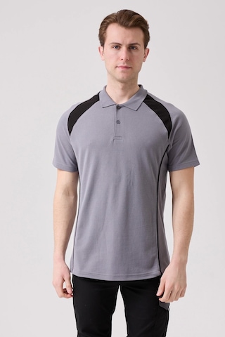 Vancelya Polo Yaka T-shirt Nefes Alabilir, Şık Ve Rahat, Günlük Ve İş Kullanımı İçin Erkek Tişört Gri-siyah