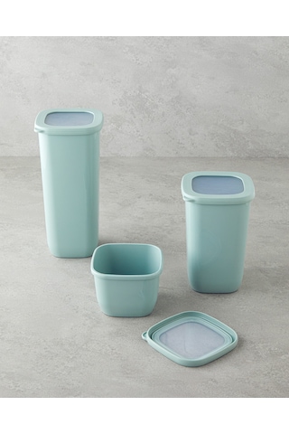 Novia Plastik 3'lü Kavanoz 550 Ml-1200 Ml-1700 Ml Açık Yeşil Açık Yeşil