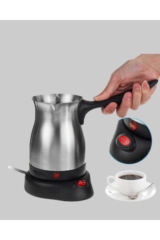 800w Paslanmaz Elektrikli Cezve Gizli Rezistans Ve Ergonomik Kulp 0.5mm Kenar Kalınlığı