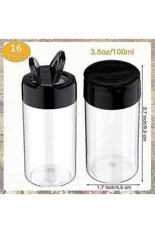 Baharat Tozları Ve Otların Mutfakta Saklanması İçin Çalkalayıcı Kapaklı Şeffaf Plastik Baharat Kavanozları -