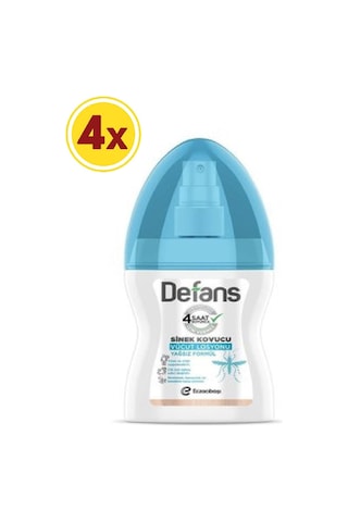 Defans Su Bazlı Sinek Kovucu Vücut Spreyi Yağsız 4 x 100 ML