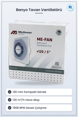 Tavan Vantilatörü 120 Mm Banyo Tuvalet Aspiratörü 15w M³/h Sessiz