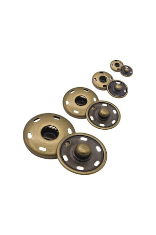 Bronz Dikmeli Çıt Çıt Düğme Takım 15mm 100 Adet