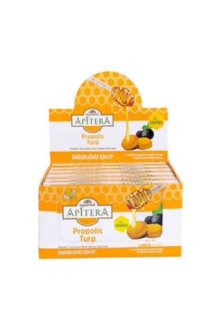 Apitera Doğal Bal, Turp, Kurkumin, C Vitamini Ve Propolis İçeren Takviye Edici 96 Lı Boğaz Pastili