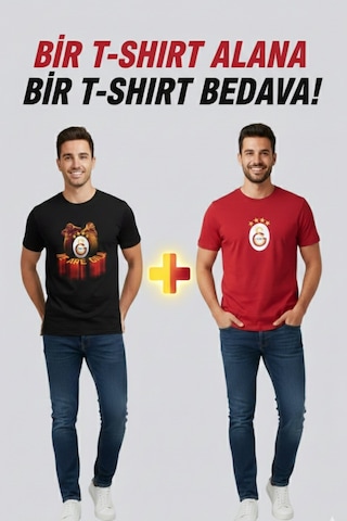 Galatasaray Lisanslı Osimhen Ve İcardi T-shirtler Kırmızı - Siyah
