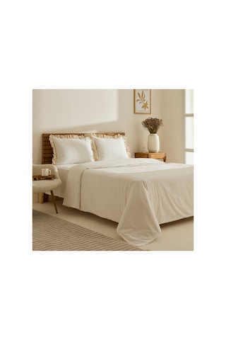 Kaşmir Home Lisa %100 Pamuk Tek Kişilik Nevresim Takımı Offwhite