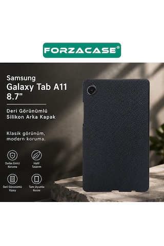 Forzacase Samsung Galaxy Tab A11 8.7 İnç İle Uyumlu Deri Görünümlü Silikon Kapak Kılıf - Fc1259 Arka Kapak