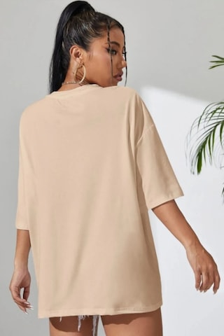 Unisex Brooklyn Baskılı T-shirt Bej