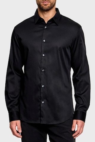 Emporio Armani Pamuklu Regular Fit Yaka Logo Nakışlı Gömlek Erkek Gömlek Em006705 Af23800 Uc001 Siyah SİYAH