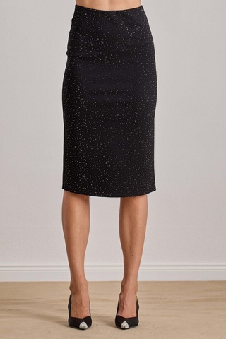 Midi Siyah Örme Etek Siyah