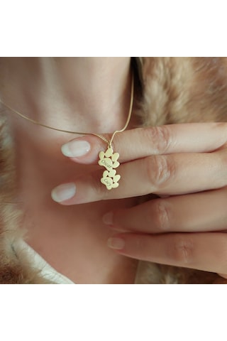 Vaoov 925 Ayar Gümüş İsimli Pati Kolye