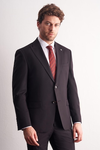 İmza Siyah Kırlangıç Yaka Kendinden Desenli Esnek Bel Slim Fit 6 Drop Takım Elbise 1001255167 Siyah
